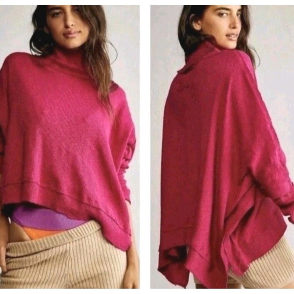 We The Free People Pullover Knit Top Sz XS Distressed Warm Layering Thermal Boho